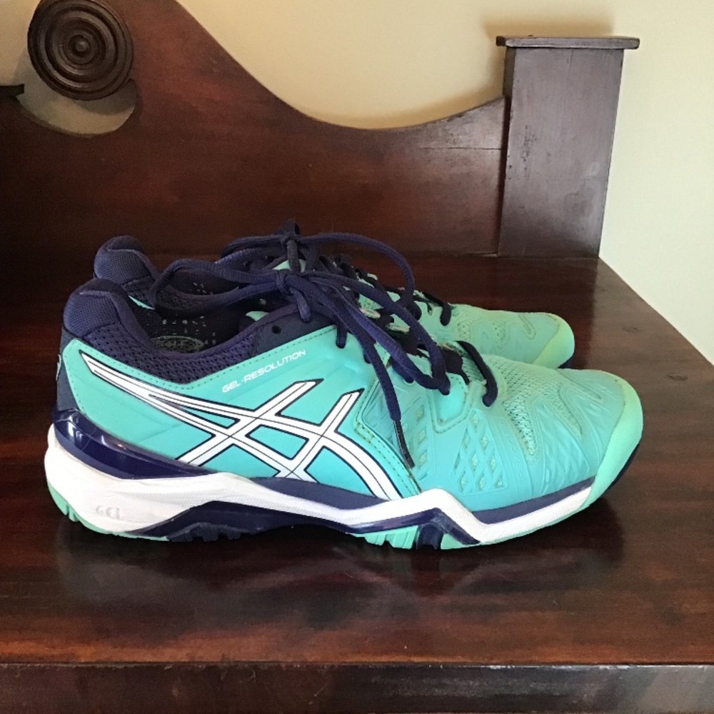 Asics Gel Resolution 6 Womens Tennis Shoe 7 - Picture 3 of 8
